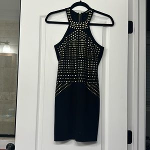 Express- Studded Black And Gold Dress